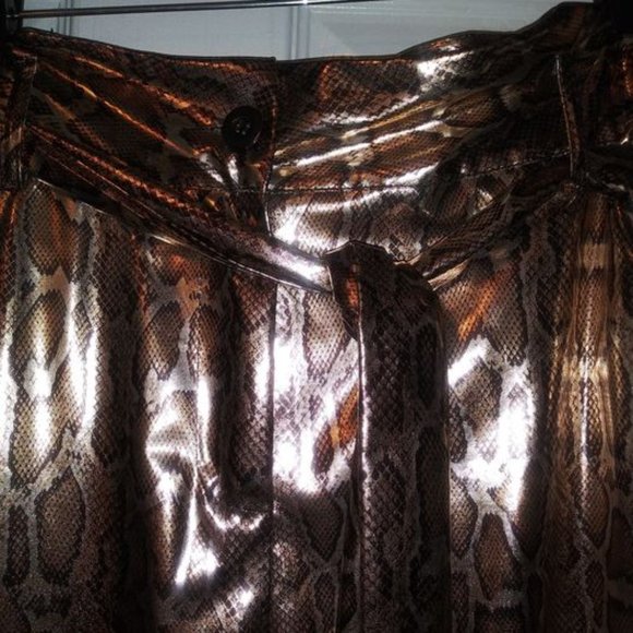 XL FAUX LEATHER PYTHON SNAKE PRINT PANTS - Picture 3 of 4